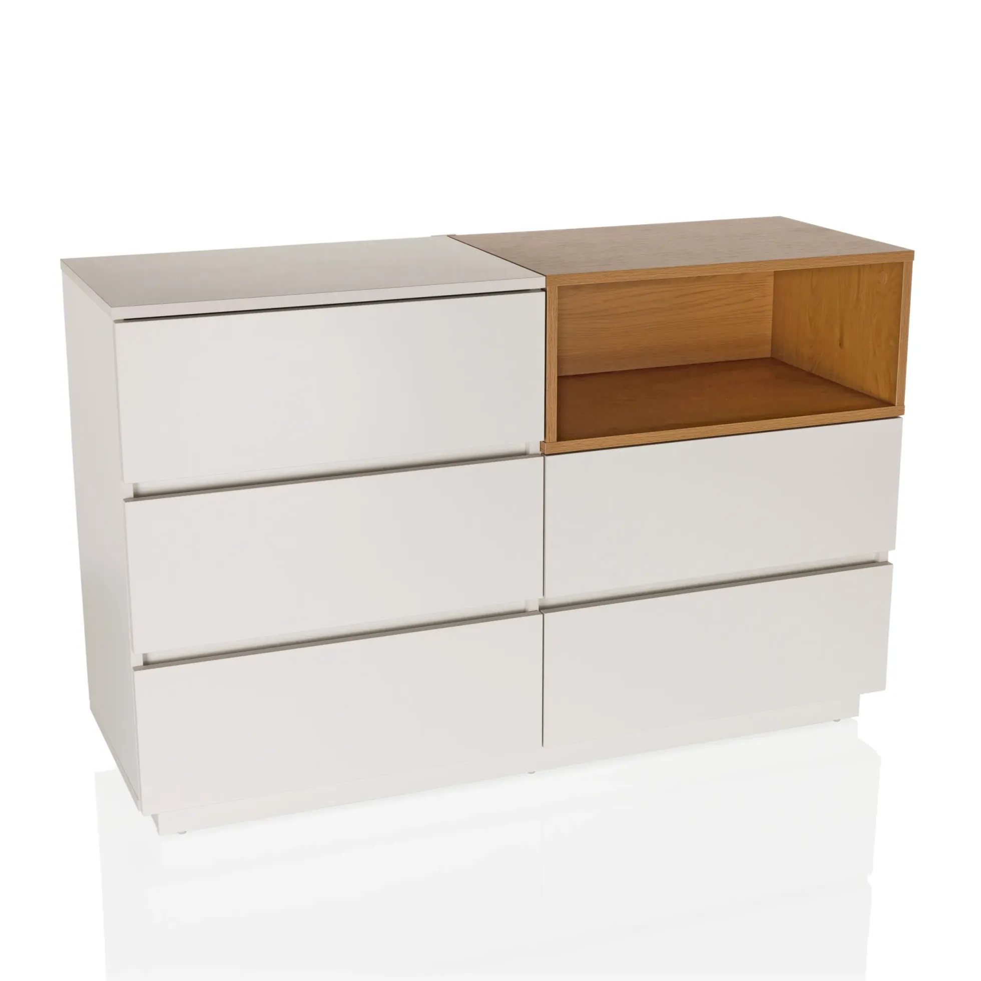 MELMO S - Sideboard Weiß/Eiche