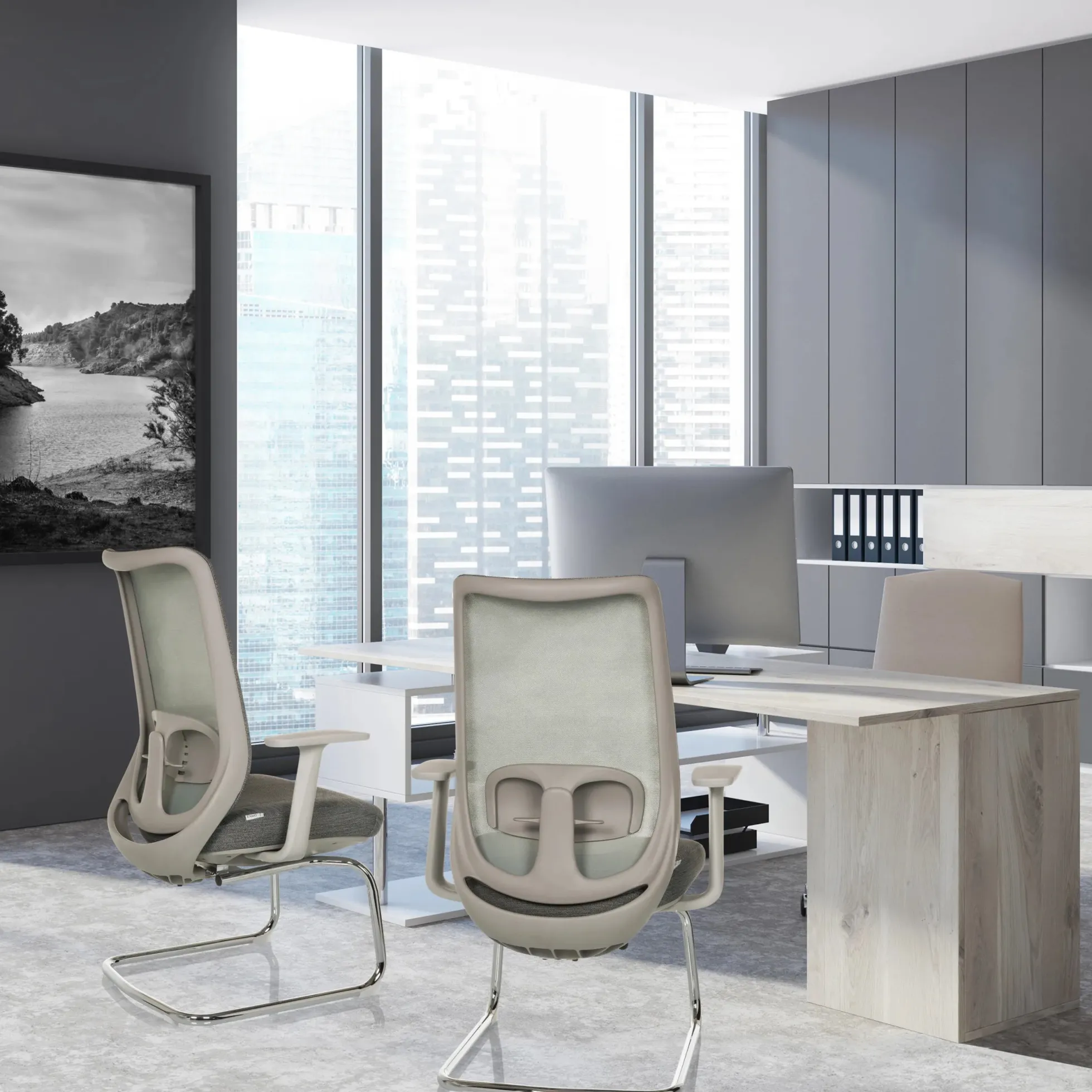 MILESTON V - Freischwinger Grau