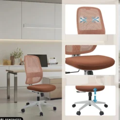 Minoro W - Profi Bürostuhl Weiß/Braun