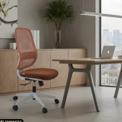 Minoro W - Profi Bürostuhl Weiß/Braun