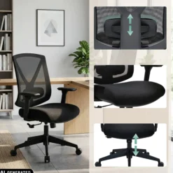 Mirou - Profi Bürostuhl Schwarz