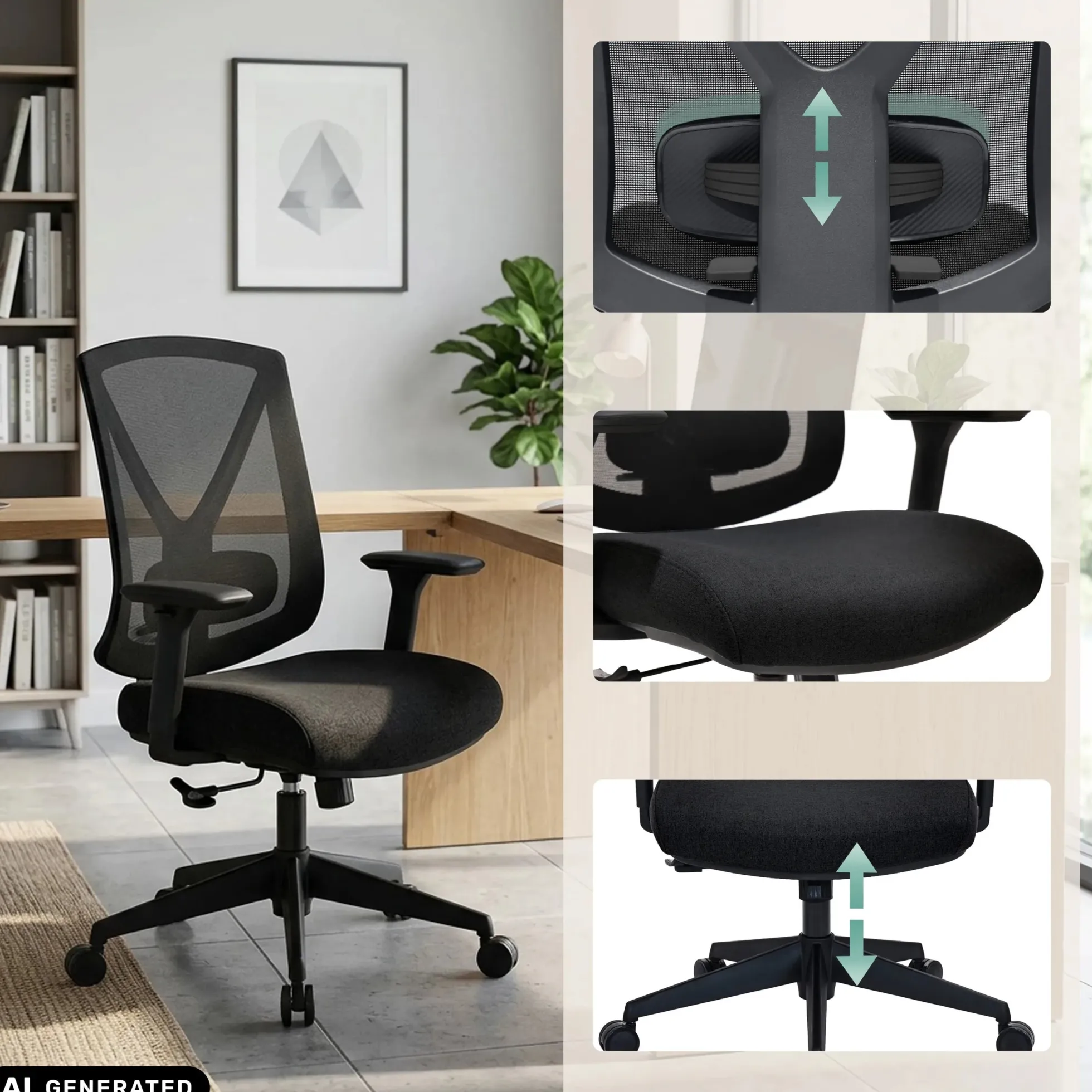 Mirou - Profi Bürostuhl Schwarz