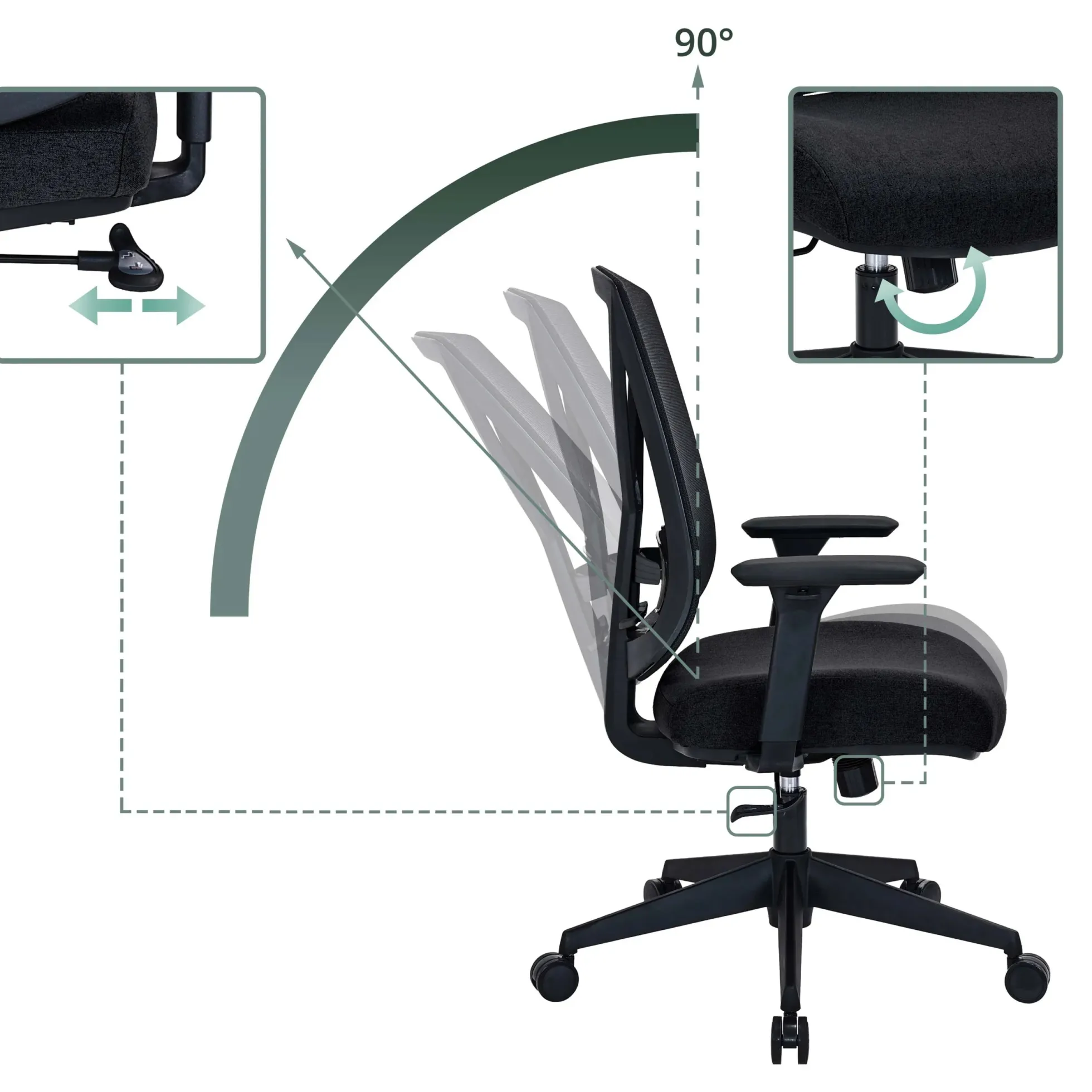Mirou - Profi Bürostuhl Schwarz