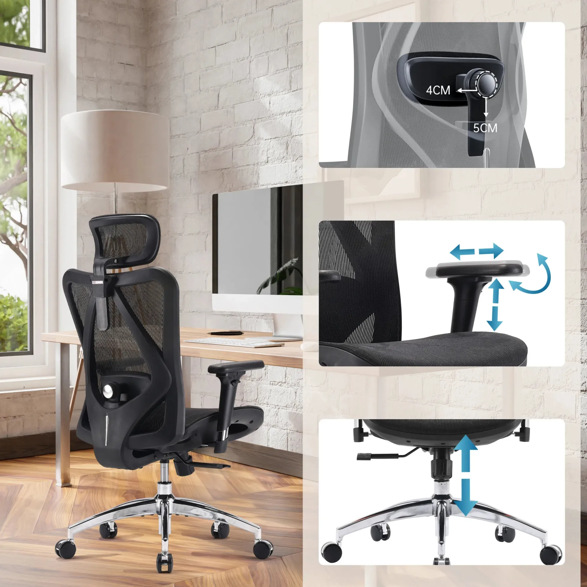M57-M015 | Sihoo - Profi Bürostuhl Schwarz