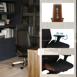 MOON WOOD HD - Chefsessel Schwarz/Walnuss