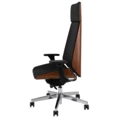 MOON WOOD HD - Chefsessel Schwarz/Walnuss