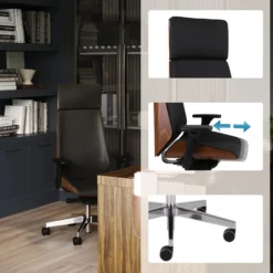 MOON WOOD HD - Chefsessel Schwarz/Walnuss