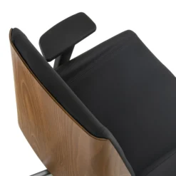 MOON WOOD - Profi Bürostuhl Schwarz/Walnuss