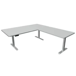 MOVE 3 Premium B 200 | 200x220 | Schreibtisch elektrisch höhenverstellbar - Stehschreibtisch Weiß/Grau