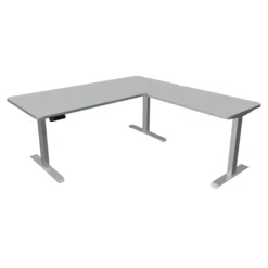 MOVE 3 Premium B 180 | 180x180 | Schreibtisch elektrisch höhenverstellbar - Stehschreibtisch Weiß/Grau