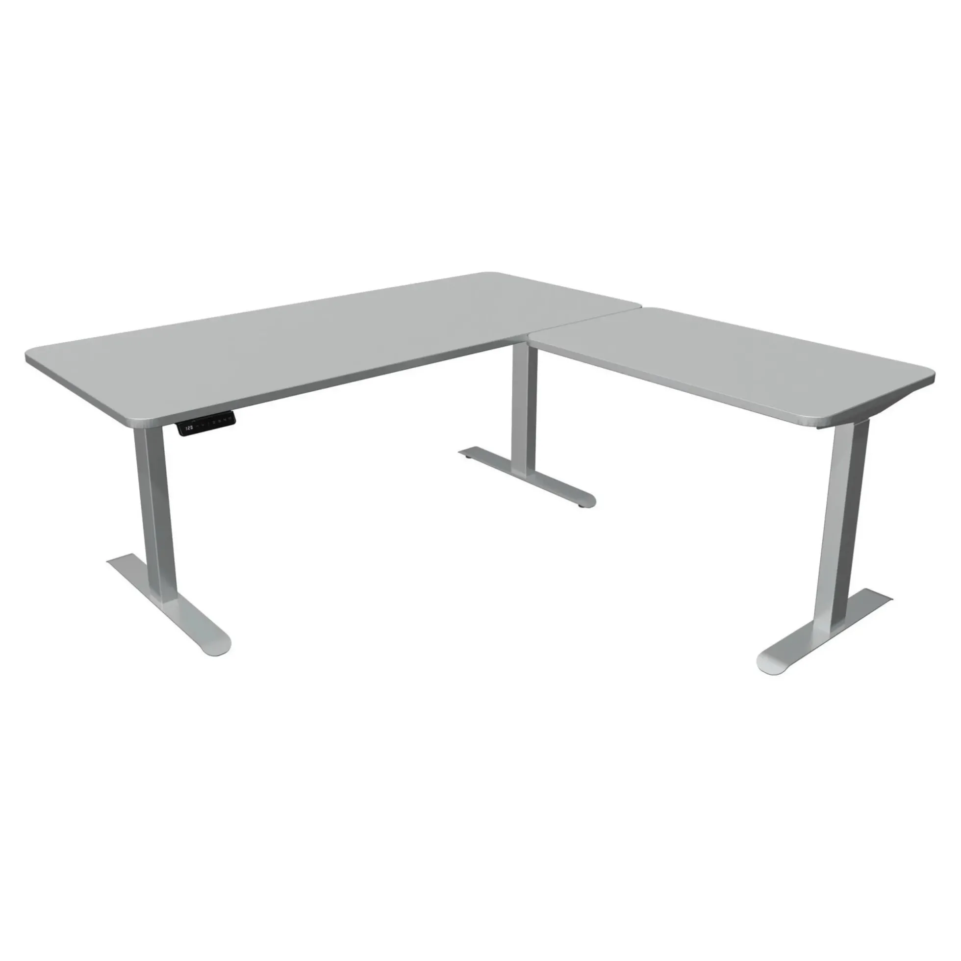 MOVE 3 Premium B 180 | 180x180 | Schreibtisch elektrisch höhenverstellbar - Stehschreibtisch Weiß/Grau