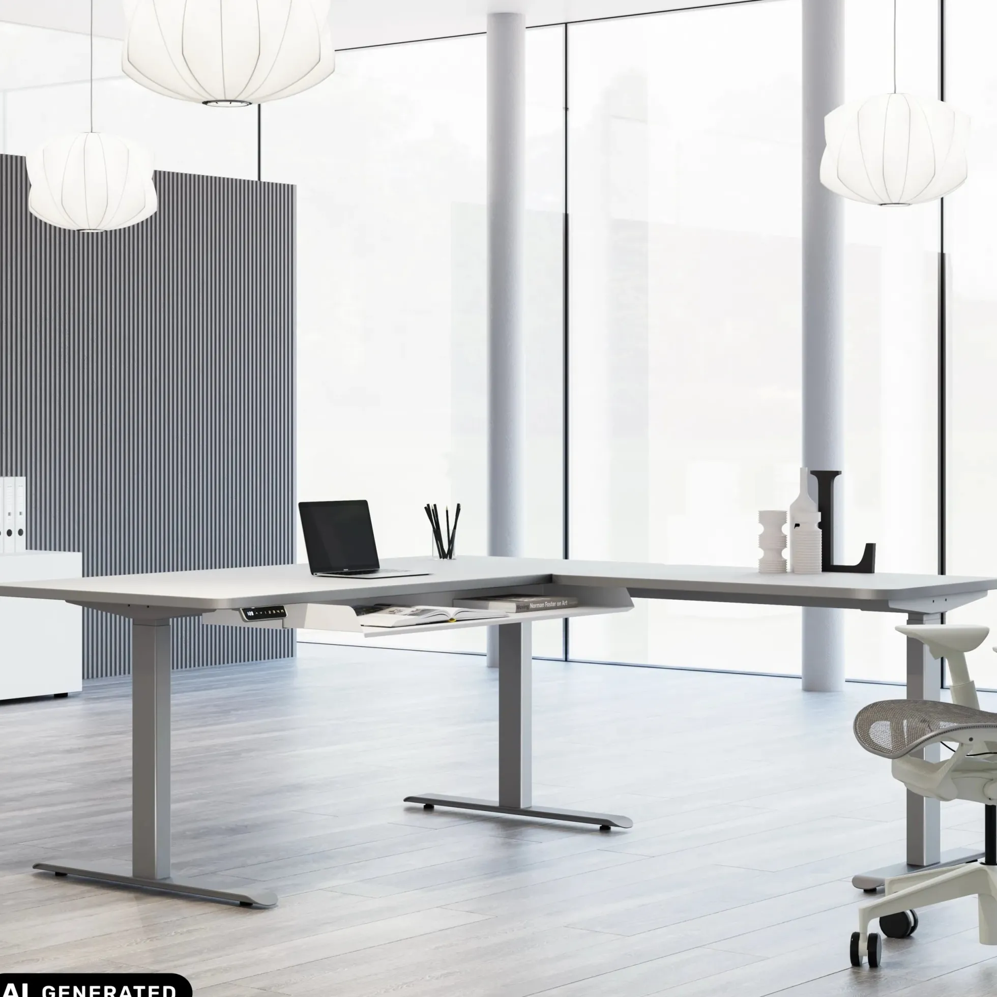 MOVE 3 Premium B 180 | 180x180 | Schreibtisch elektrisch höhenverstellbar - Stehschreibtisch Weiß/Weiß