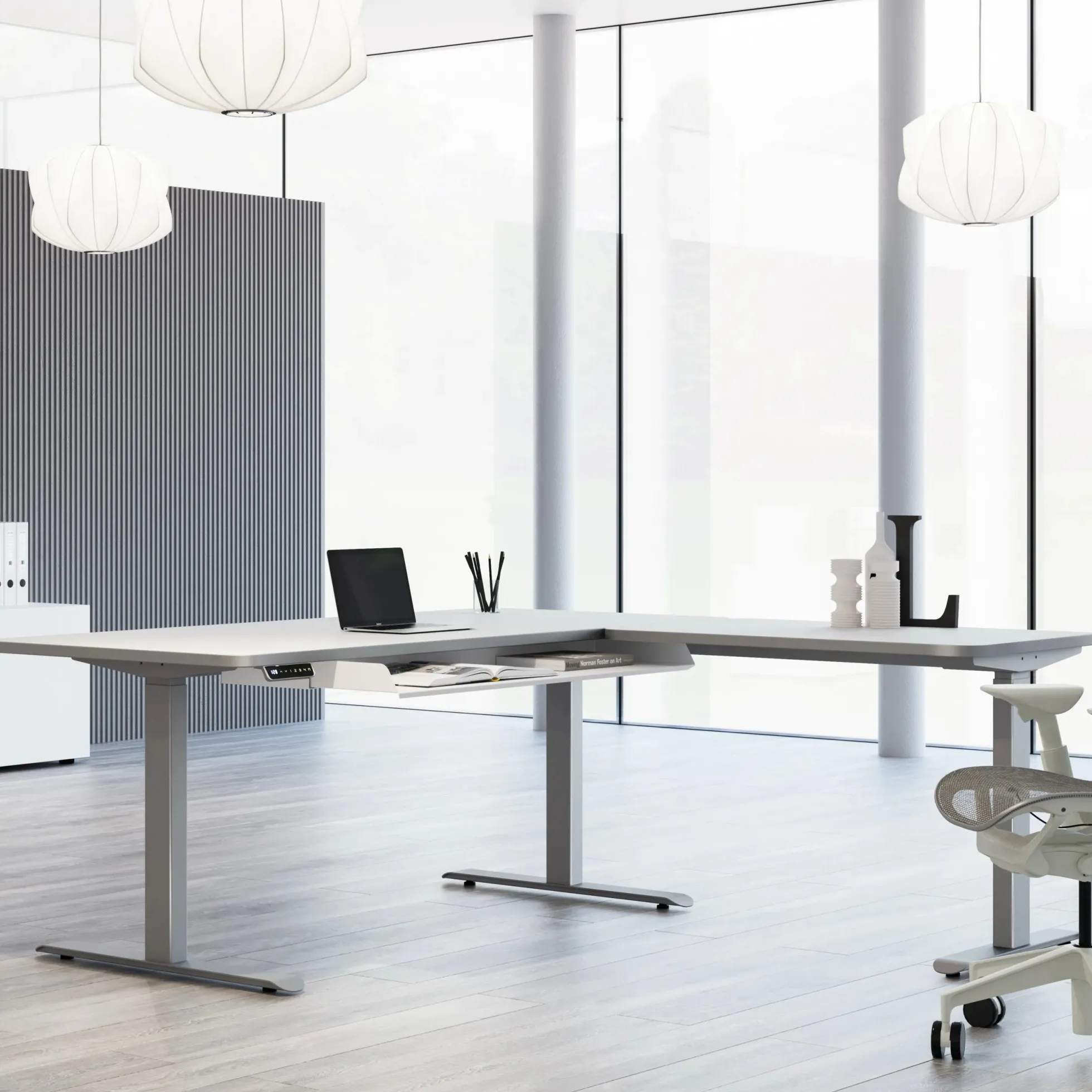 MOVE 3 Premium B 160 | 160x180 | Schreibtisch elektrisch höhenverstellbar - Stehschreibtisch Weiß/Weiß