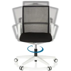 MOVE-TEC NET 3D W - Profi Bürostuhl Weiß/Schwarz