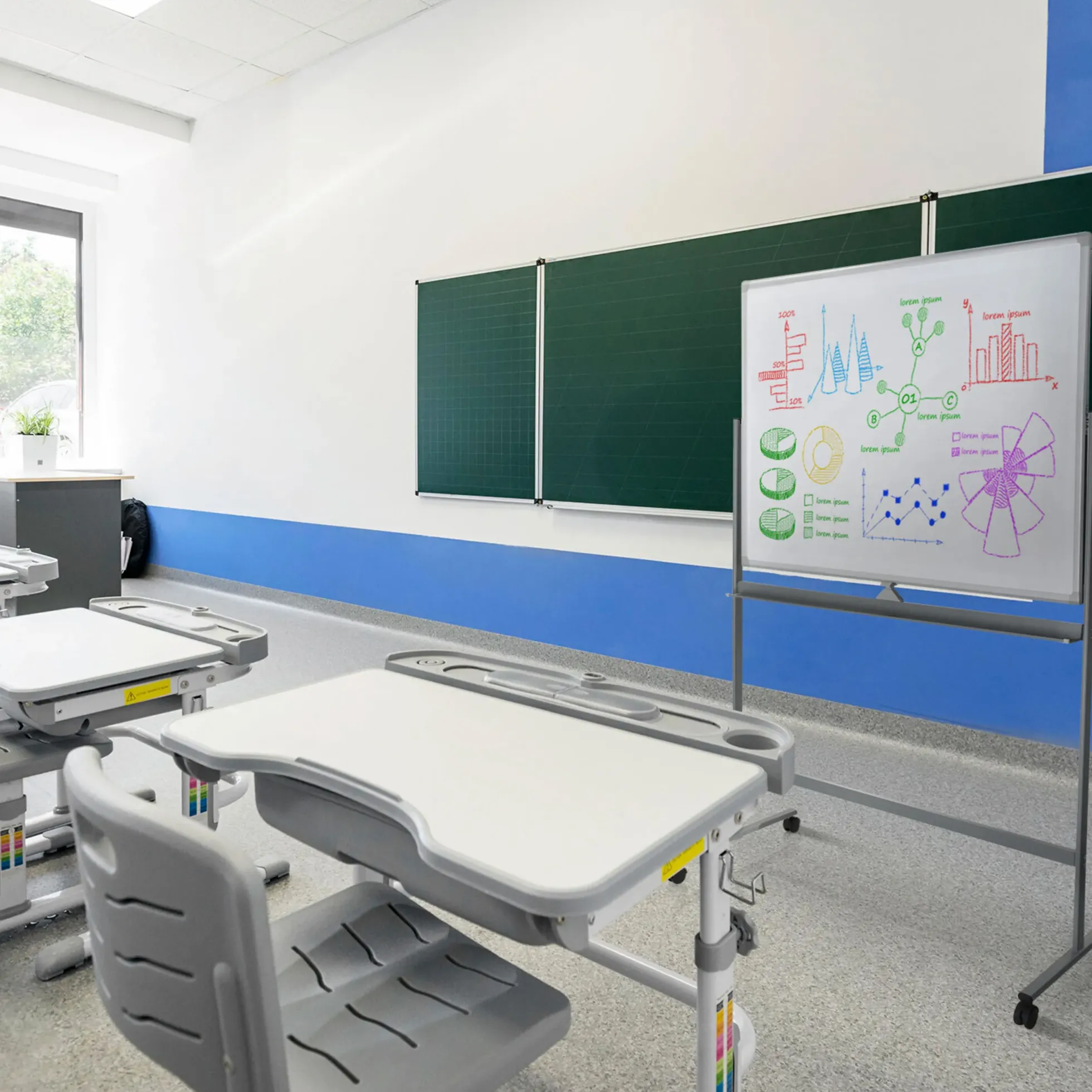 MULTIBOARD I - Whiteboard Weiß/Silber