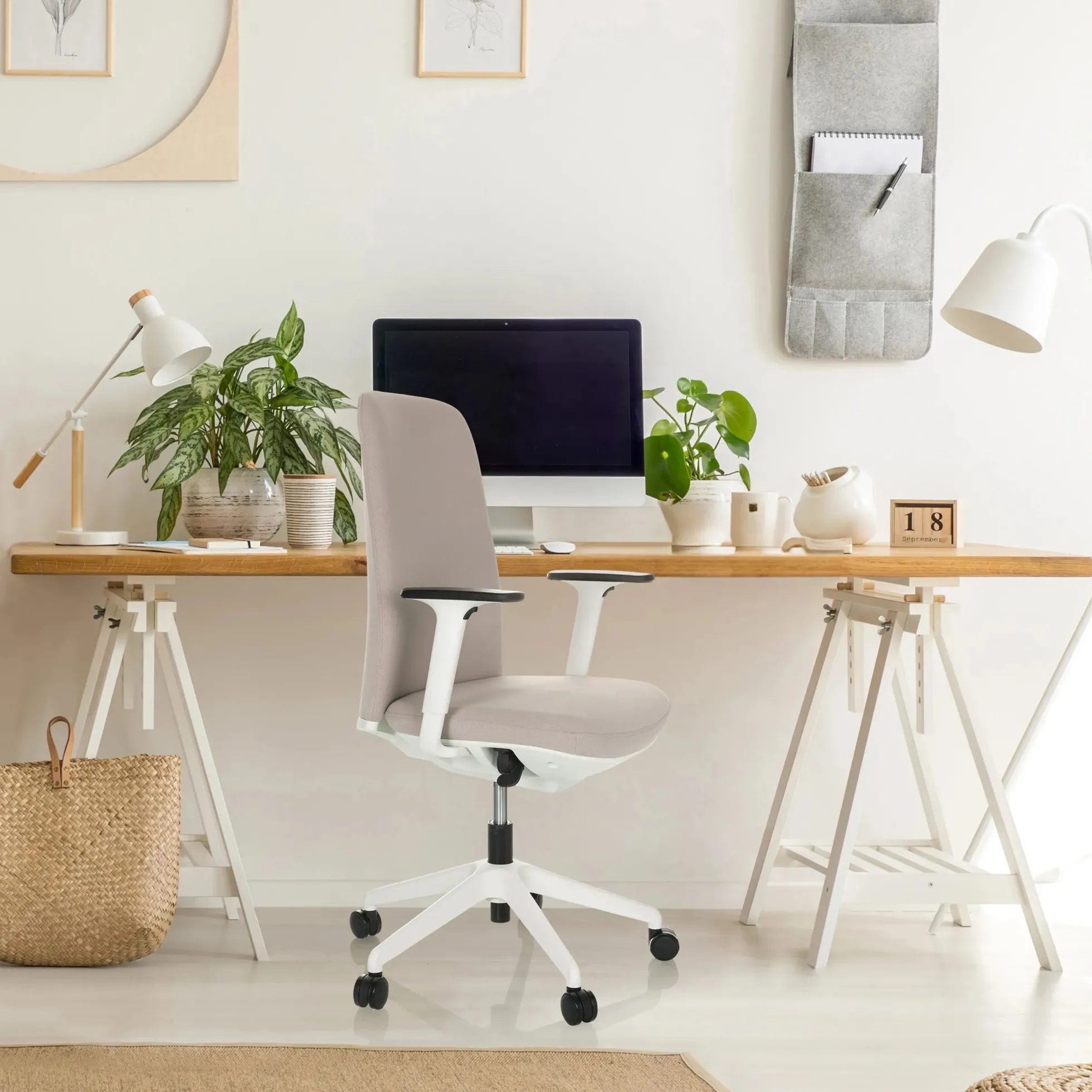 NESTORA - Profi Bürostuhl Beige