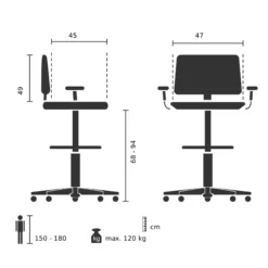 NESTORA WORK - Counterstuhl Schwarz