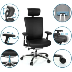 NOVA | Leder - Profi Bürostuhl Schwarz