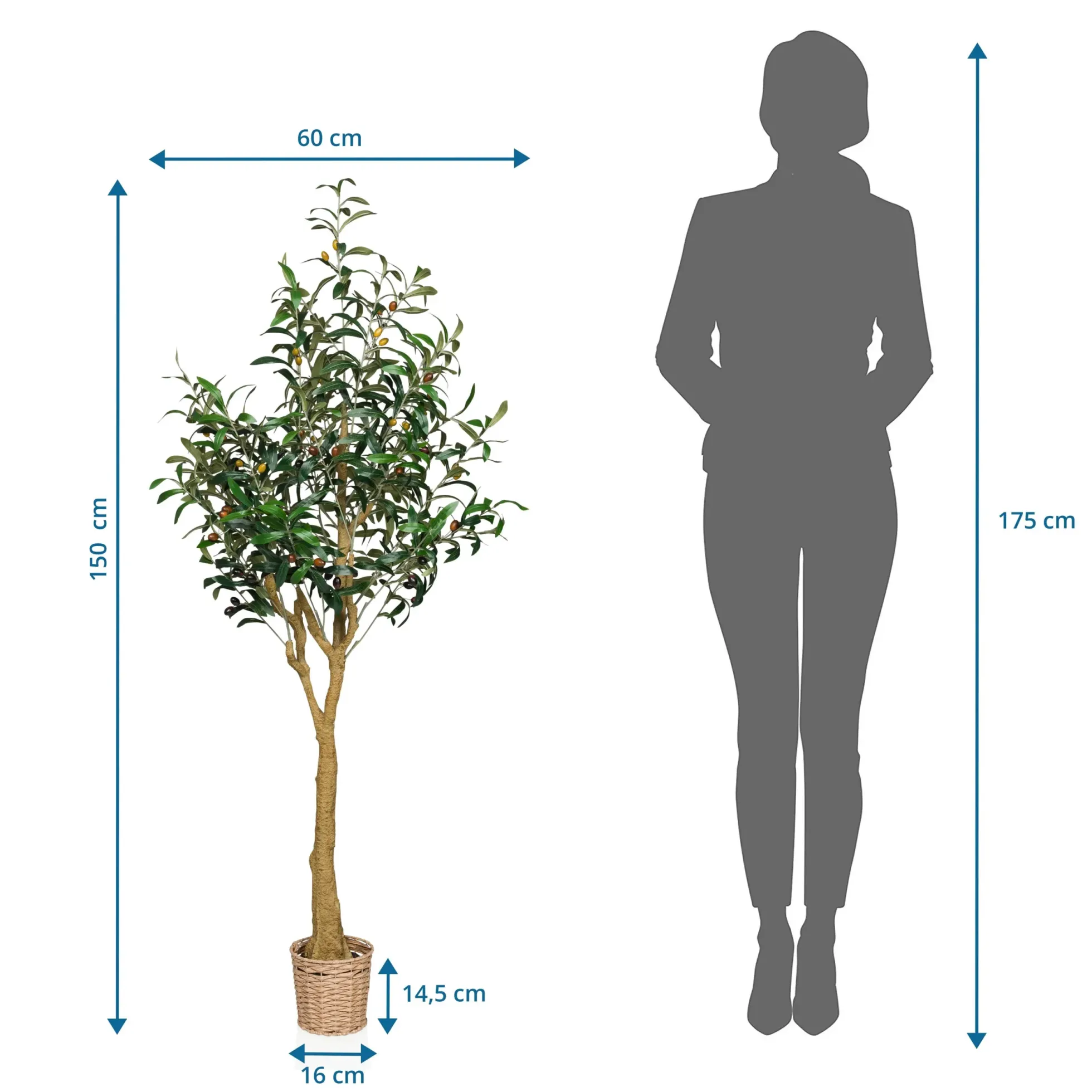 OLIVE II - Kunstpflanze Grün