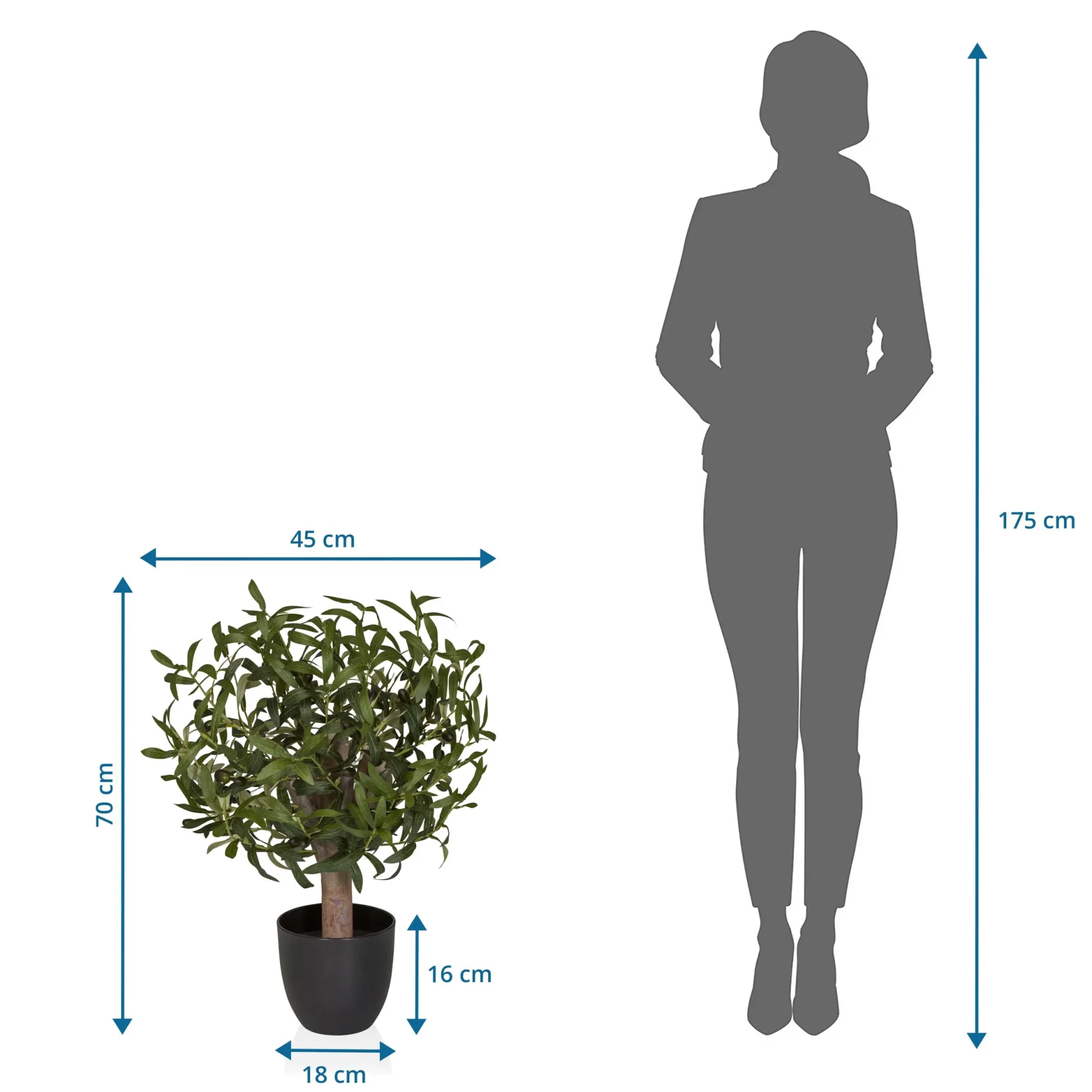 Olive S - Kunstpflanze Grün