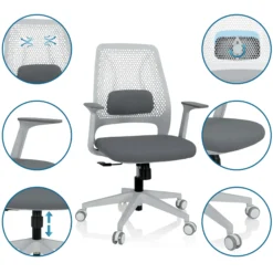 PARFERIO W - Home Office Bürostuhl Grau