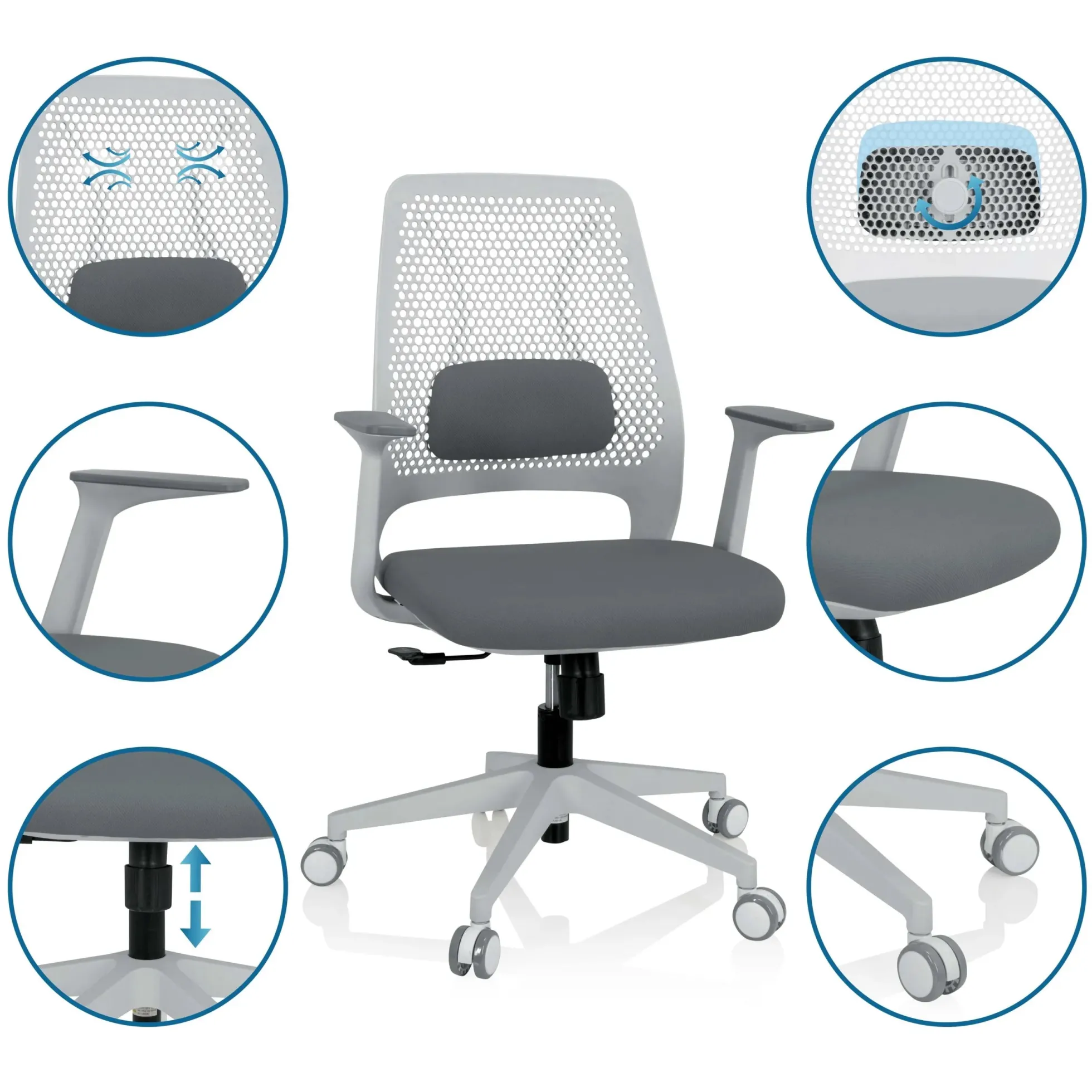 PARFERIO W - Home Office Bürostuhl Grau