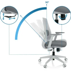 PARFERIO W - Home Office Bürostuhl Grau