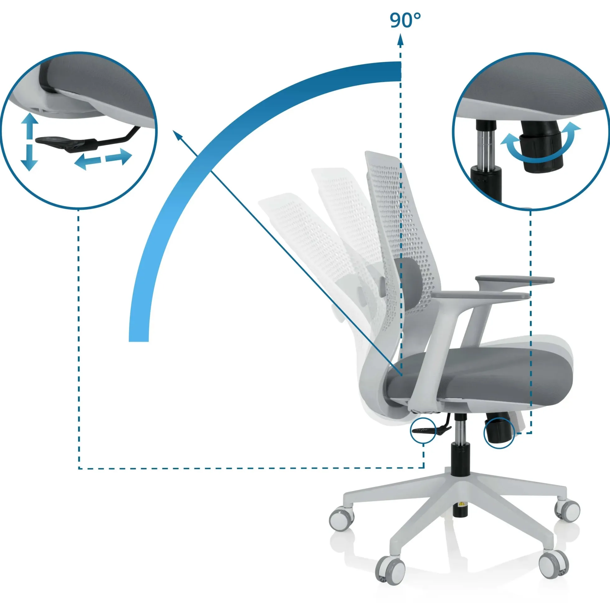 PARFERIO W - Home Office Bürostuhl Grau