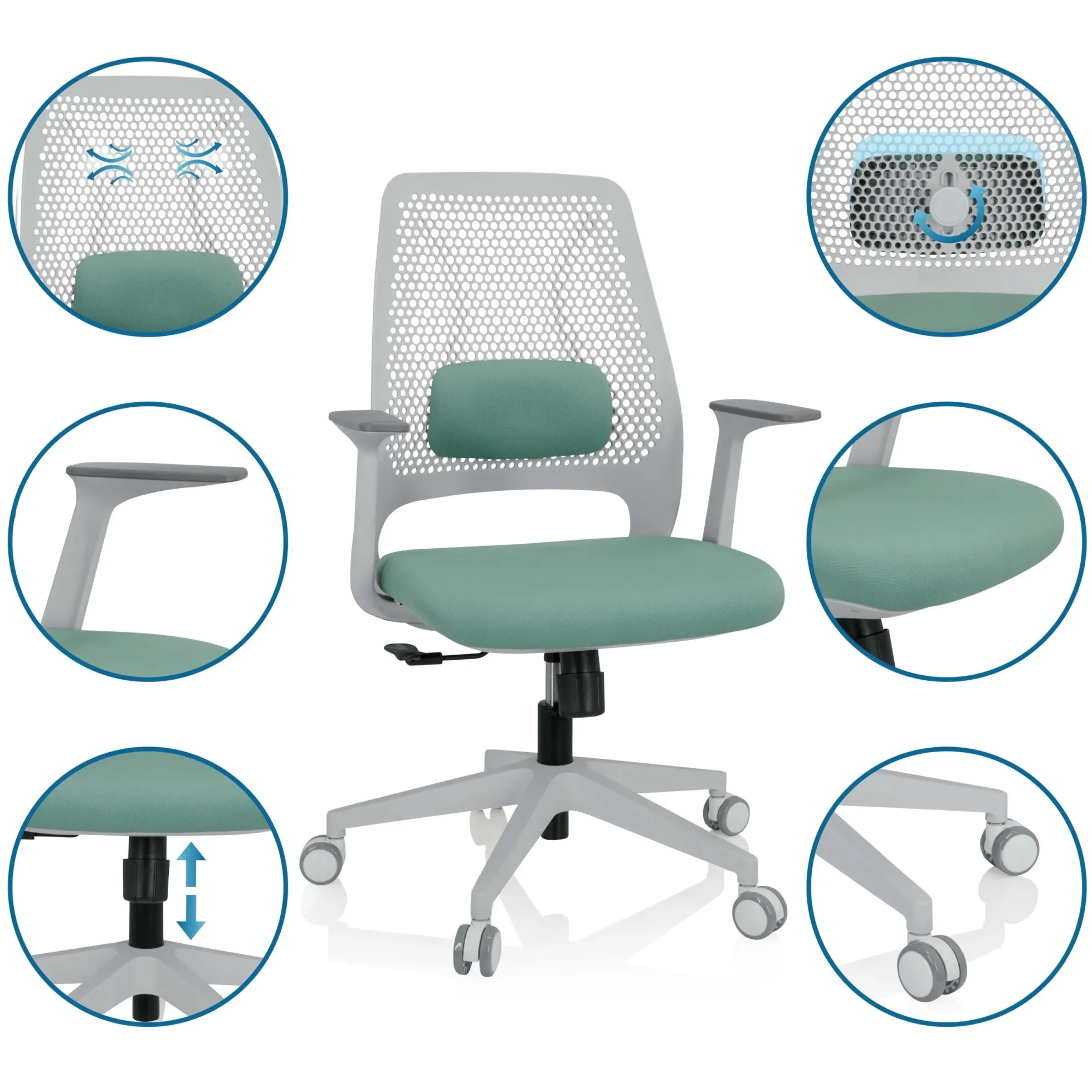 PARFERIO W - Home Office Bürostuhl Mint