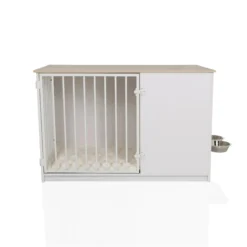 PAWHOME XL - Hundebox Weiß/Eiche