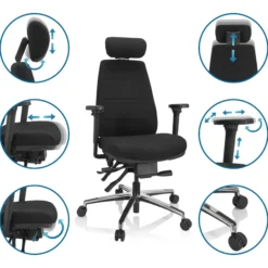 PHOENIX PRO I - Profi Bürostuhl Schwarz