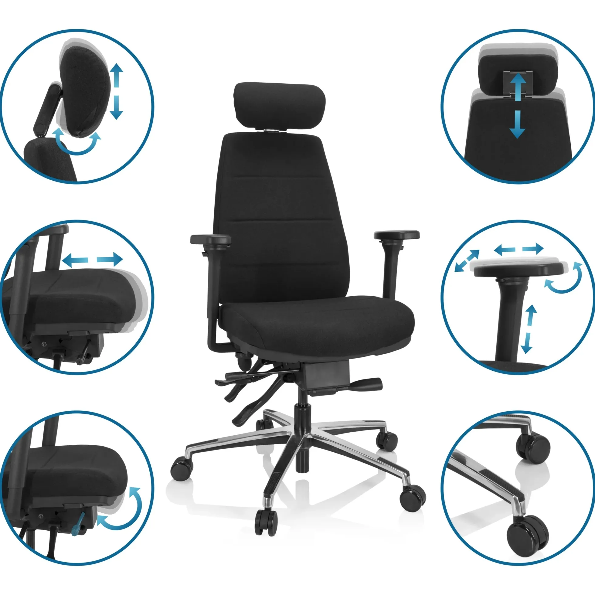 PHOENIX PRO I - Profi Bürostuhl Schwarz