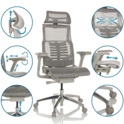 POFIT G GEN2 - High End Bürostuhl Hellgrau
