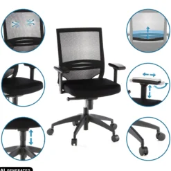 PORTO BASE - Profi Bürostuhl Schwarz
