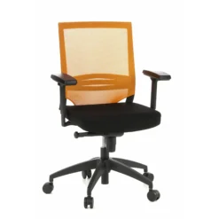 PORTO BASE - Profi Bürostuhl Schwarz/Orange