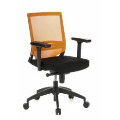 PORTO BASE - Profi Bürostuhl Schwarz/Orange