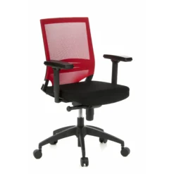 PORTO BASE - Profi Bürostuhl Schwarz/Rot