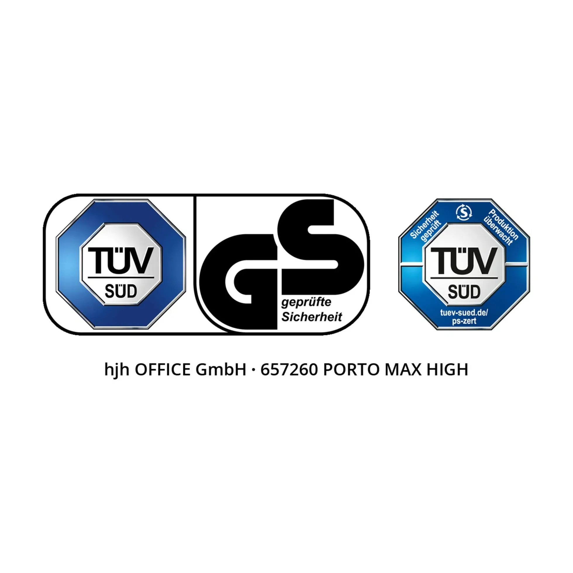 PORTO MAX HIGH | Stoff/Netz - Profi Bürostuhl Schwarz