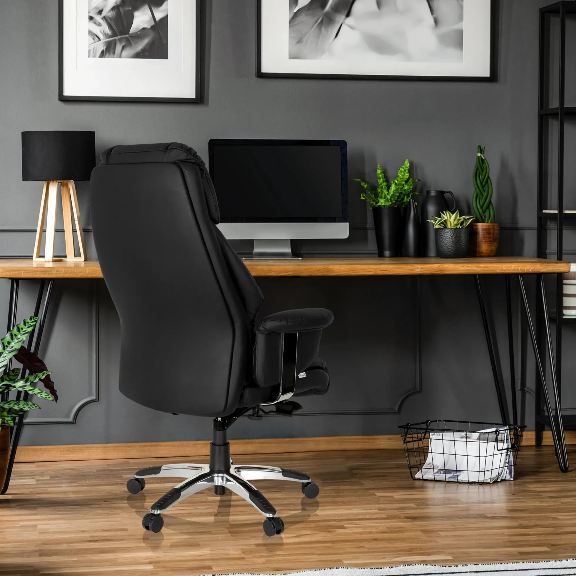 PRADO | Leder - Luxus Chefsessel Schwarz