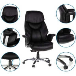 PRADO | Leder - Luxus Chefsessel Schwarz