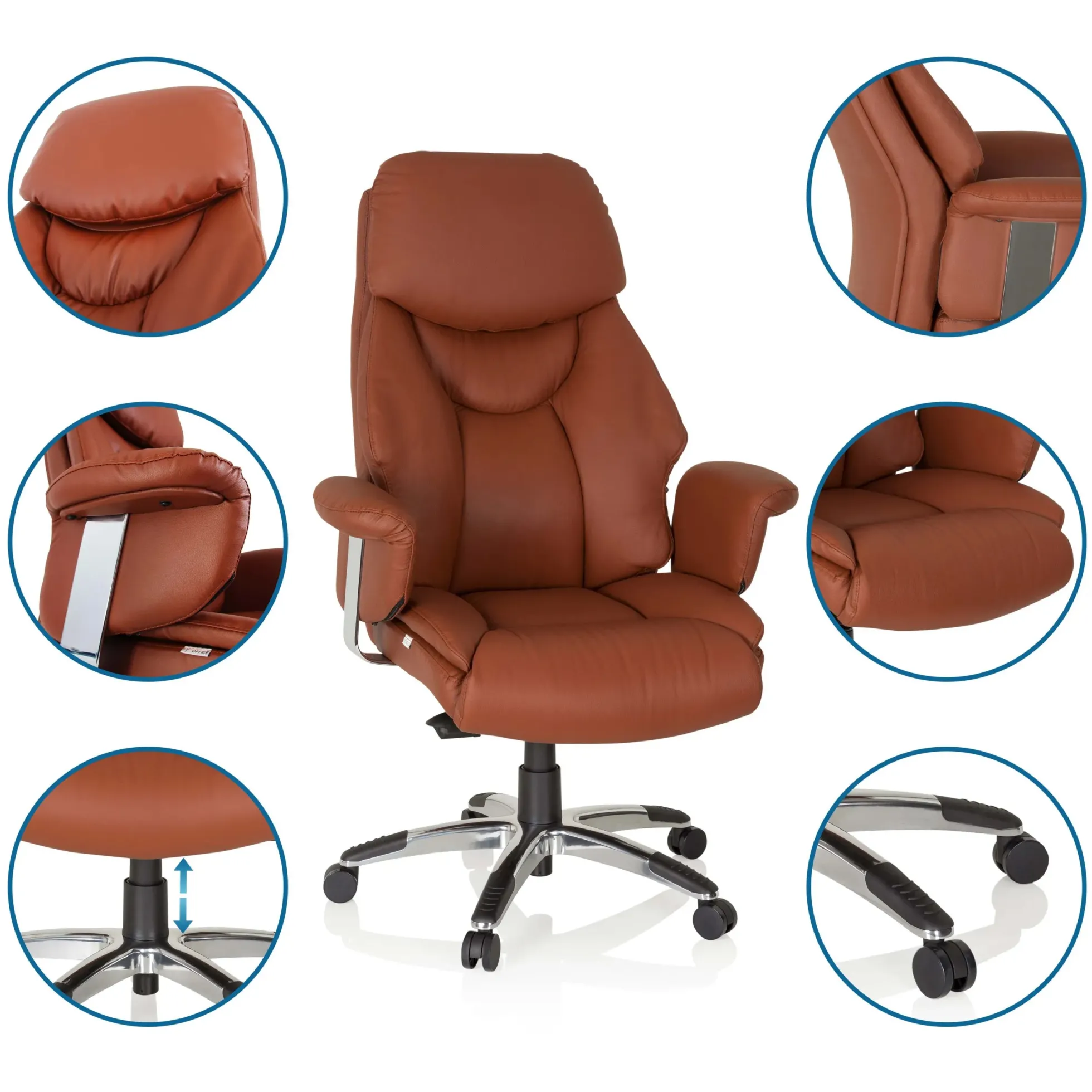 PRADO | Leder - Luxus Chefsessel Braun