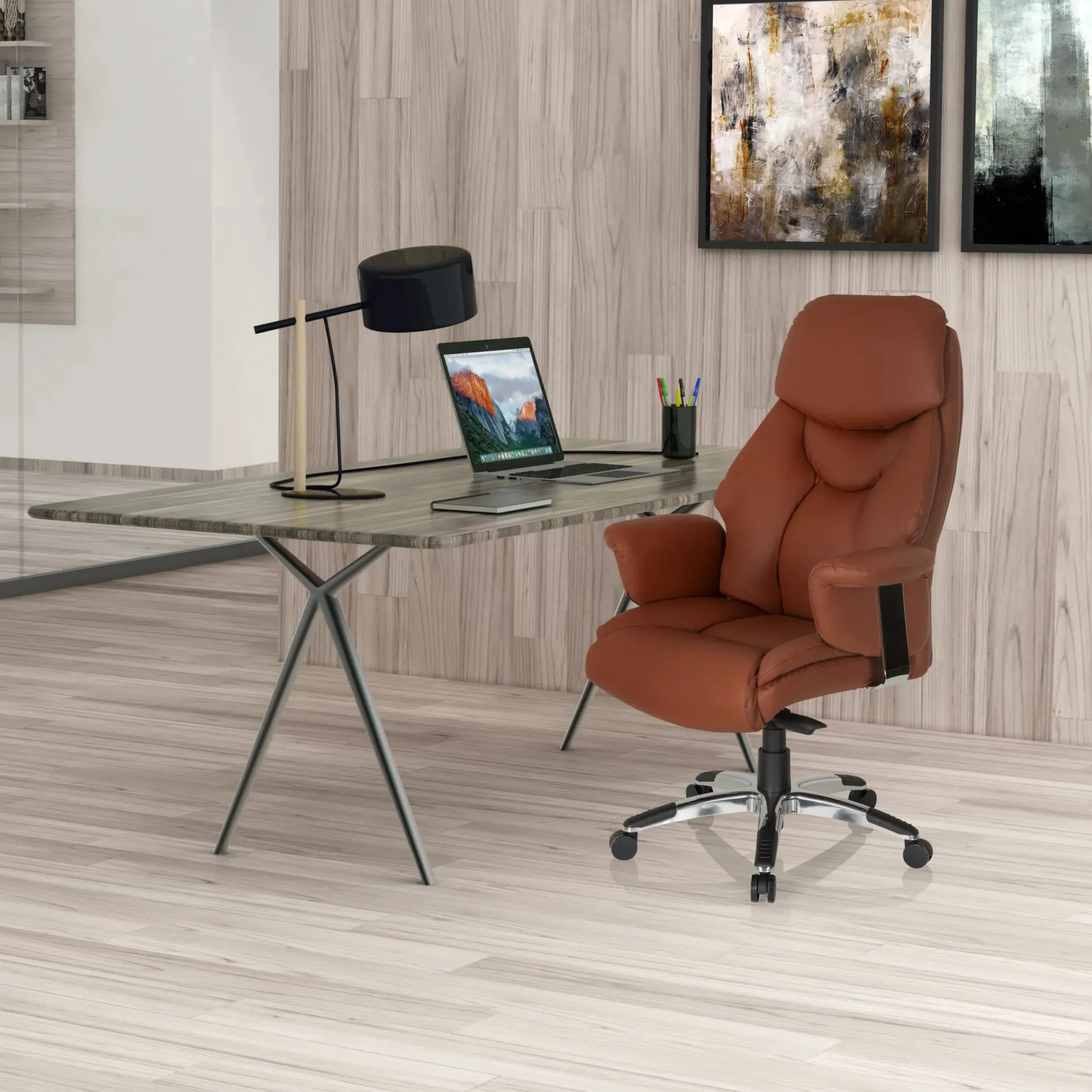 PRADO | Leder - Luxus Chefsessel Braun