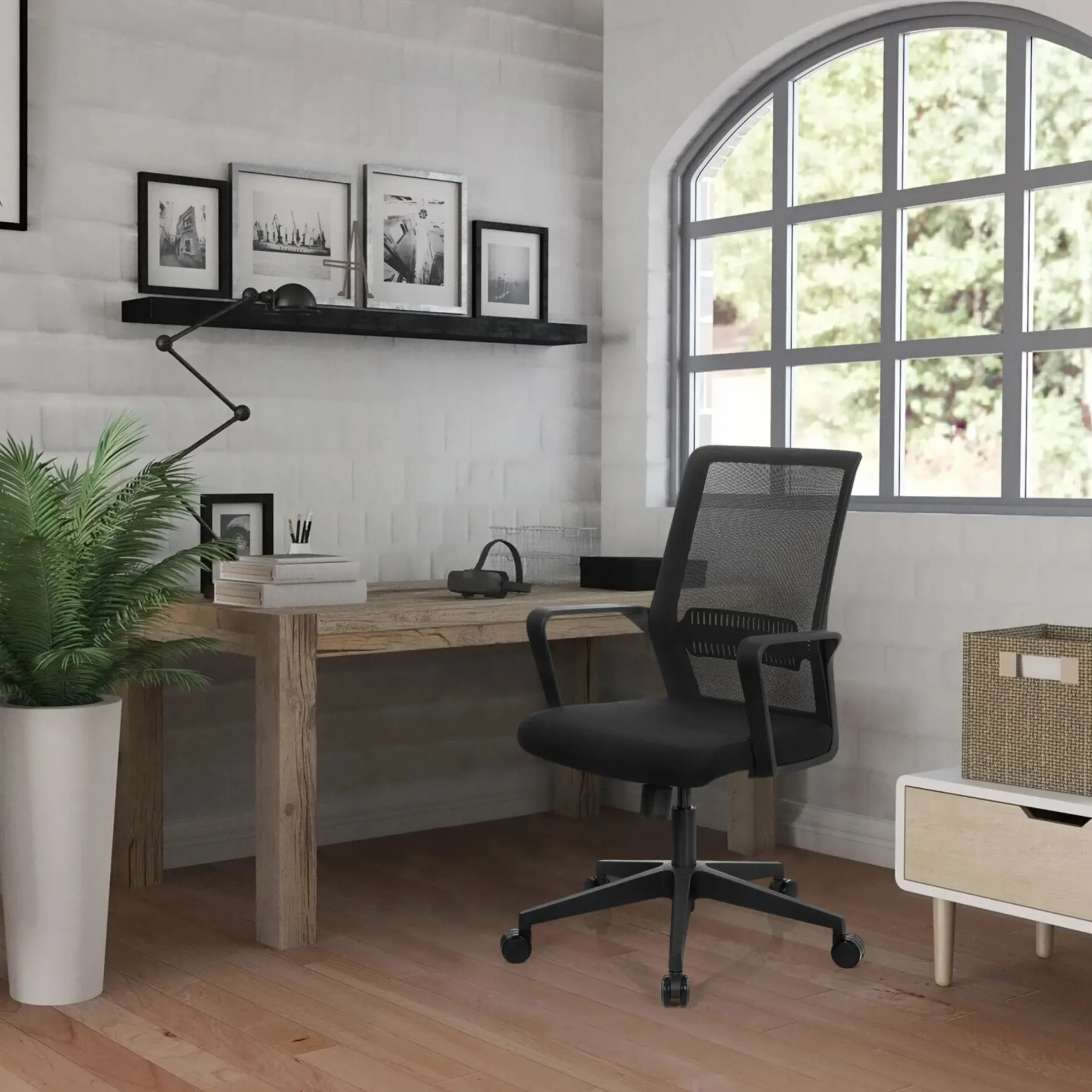 PRESTON - Home Office Bürostuhl Schwarz