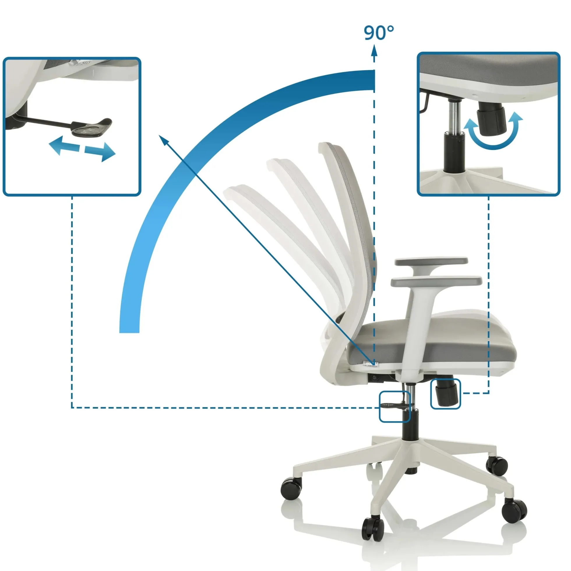 PROFONDO ECO W - Home Office Bürostuhl Grau