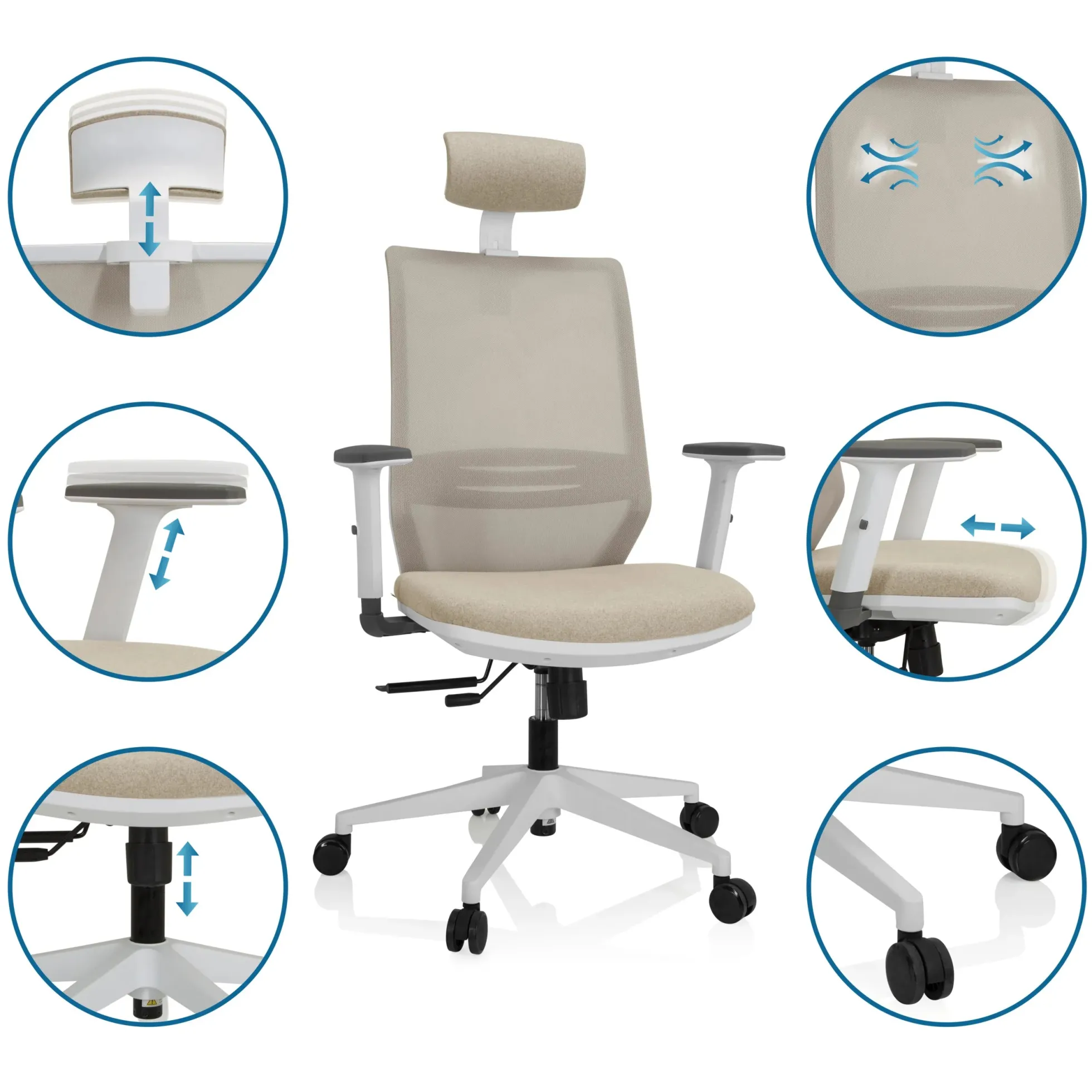 PROFONDO PRO W - Profi Bürostuhl Beige