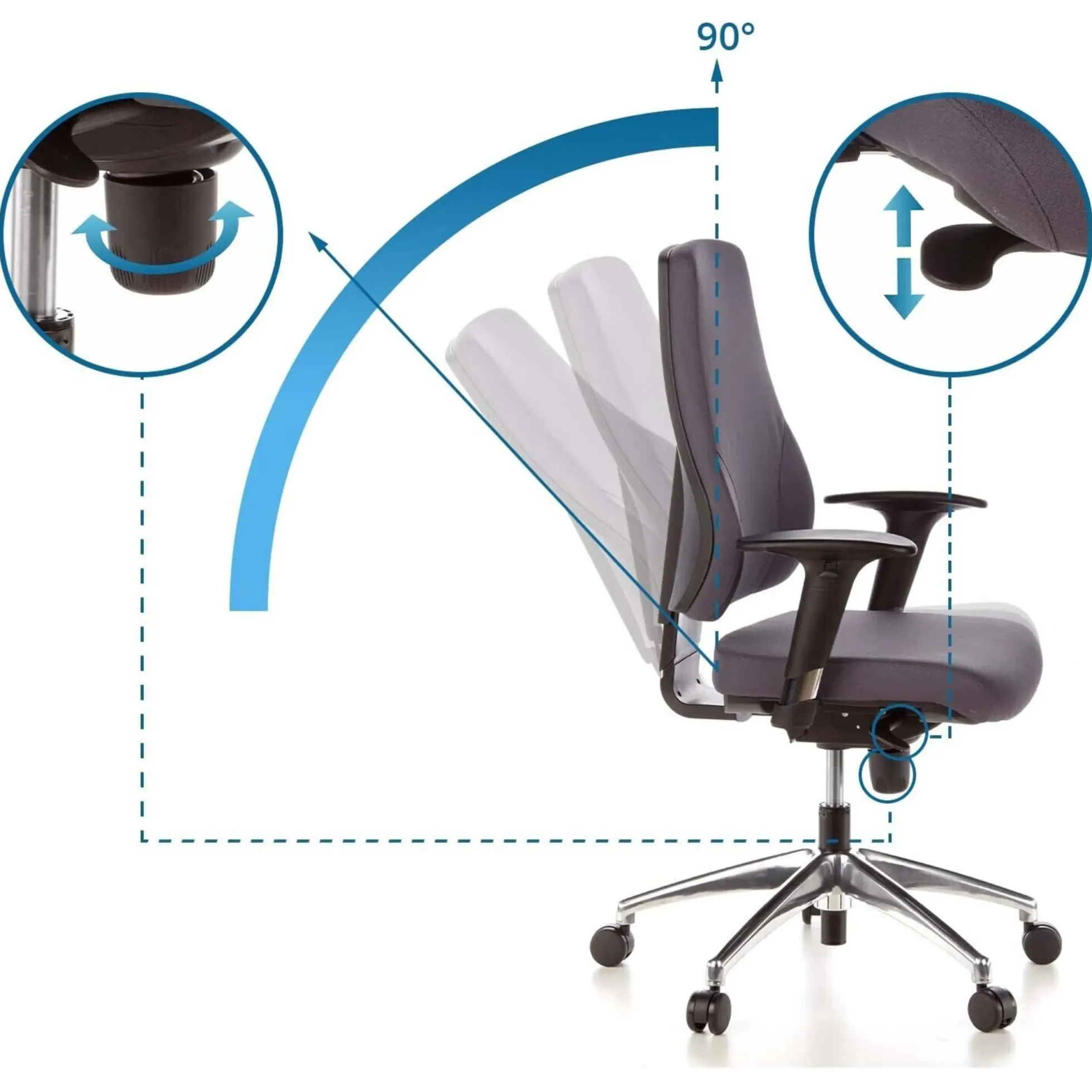 PRO-TEC 200 - Profi Bürostuhl Anthrazit