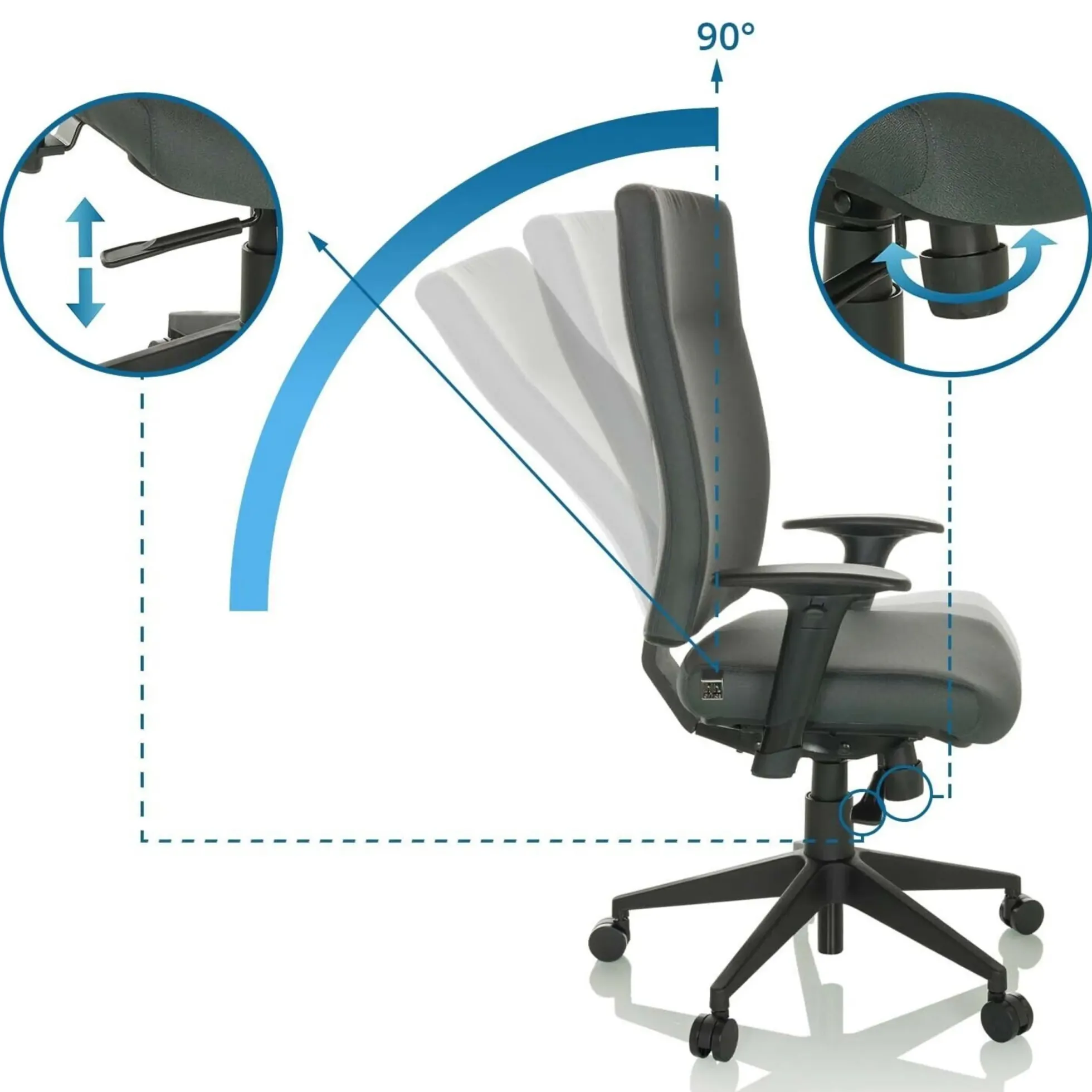 PRO-TEC 300 - Profi Bürostuhl Anthrazit