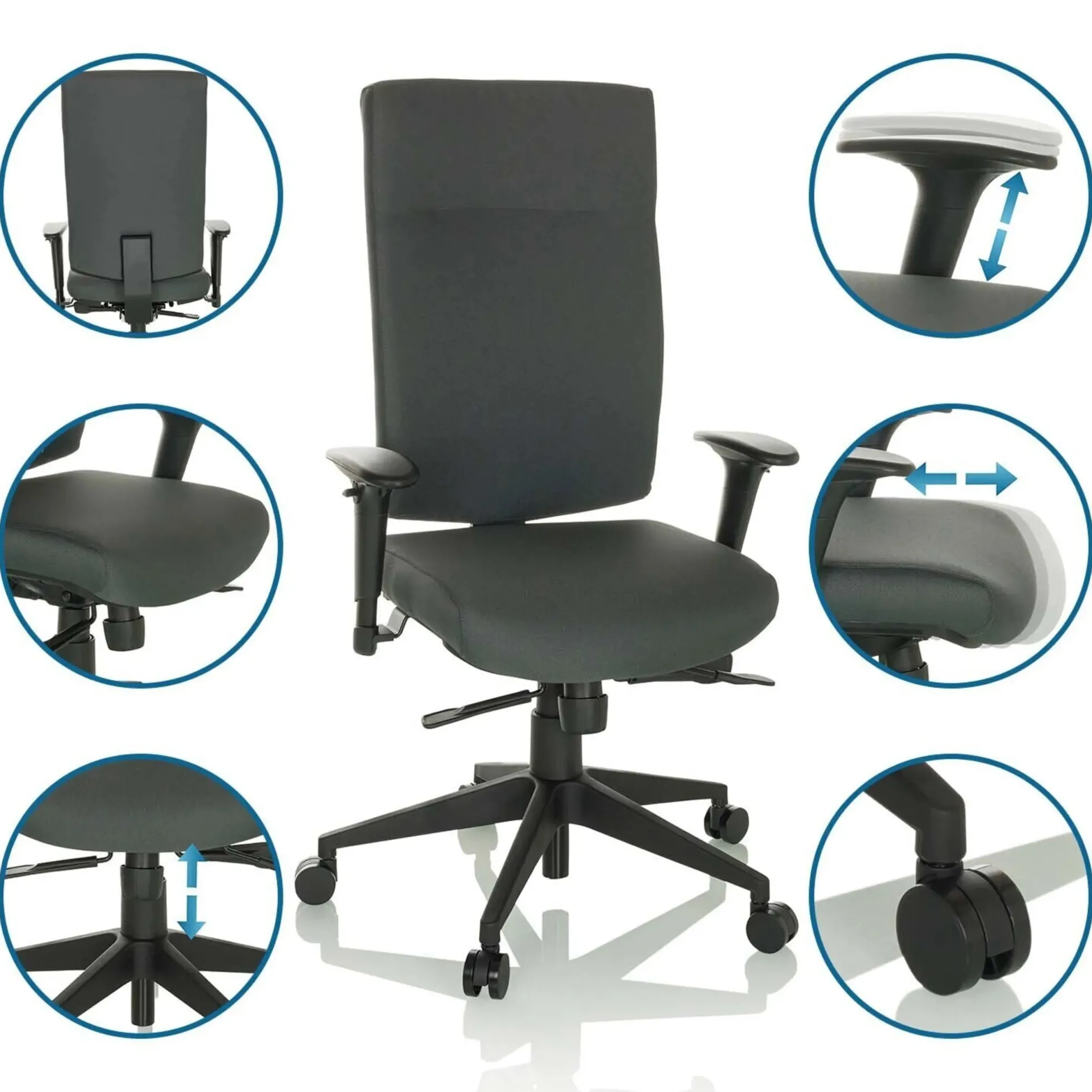 PRO-TEC 300 - Profi Bürostuhl Anthrazit