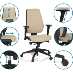 PRO-TEC 500 - Profi Bürostuhl Beige