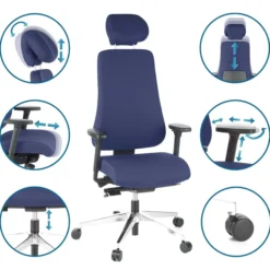 PRO-TEC 400 - Profi Bürostuhl Dunkelblau